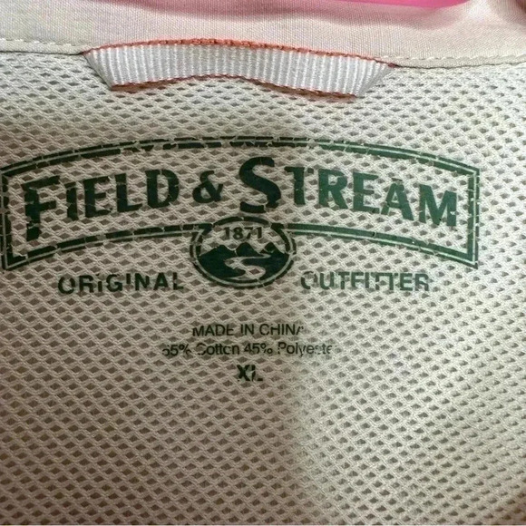 Field & Stream  Button Down Fishing Shirt Short Sleeved Cream Size Extra Large - Picture 9 of 16